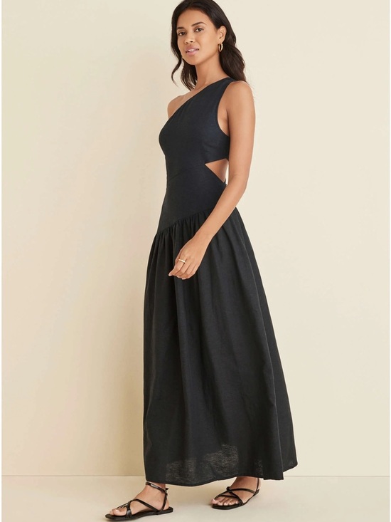 VENUS Dresses & Skirts - VENUS Black Linen Cutout Maxi Dress - Jet Black several sizes NWOT